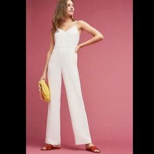 Anthropologie Essential Slim Jumpsuit White